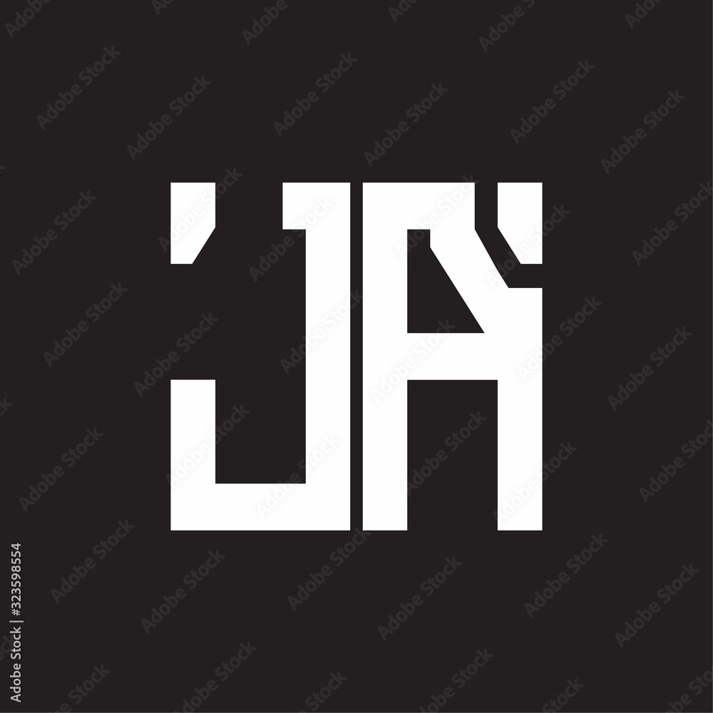 JA Logo with squere shape design template JA Logo with squere shape design template