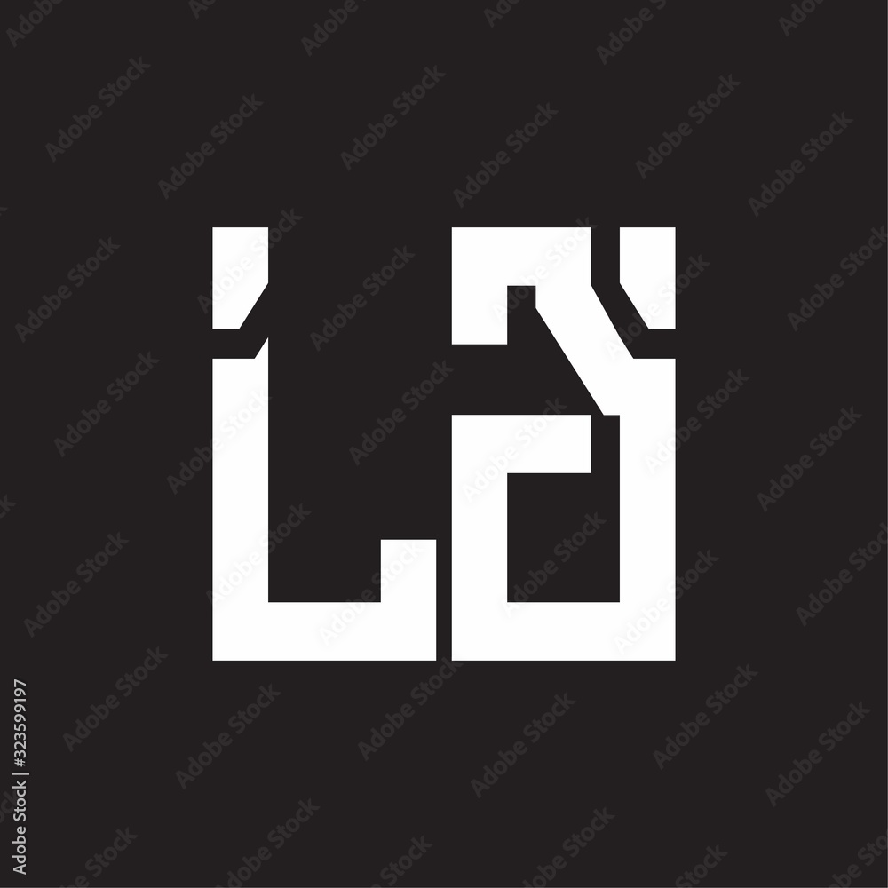 LG Logo with squere shape design template LG Logo with squere shape design template