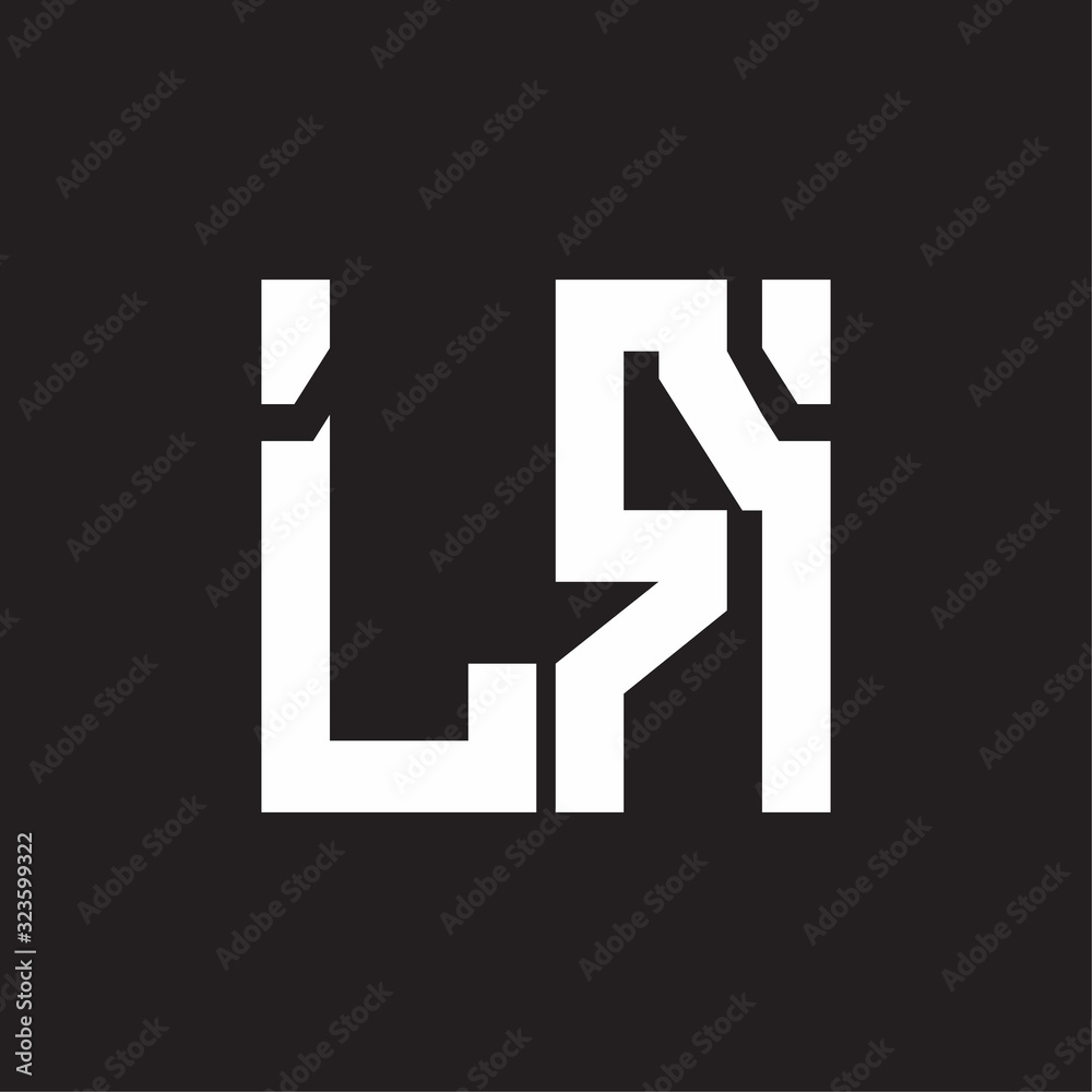 LR Logo with squere shape design template LR Logo with squere shape design template