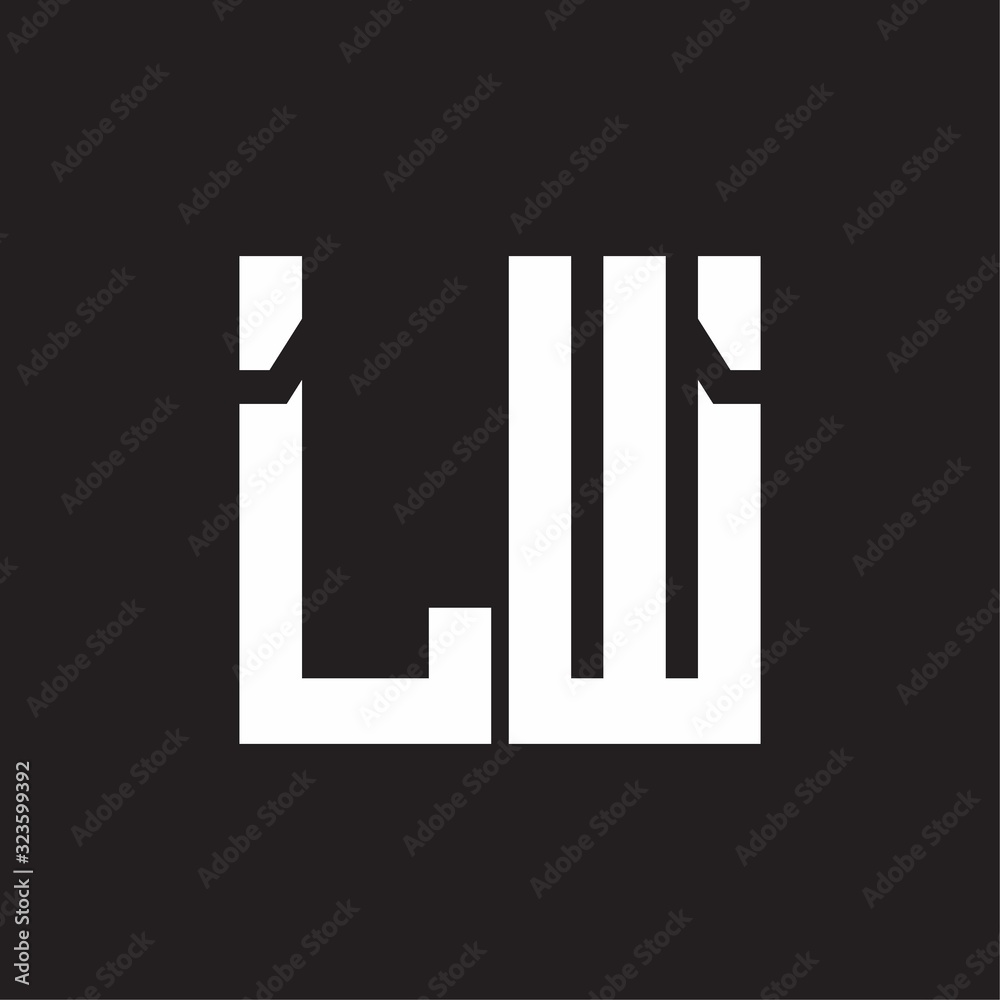 LW Logo with squere shape design template LW Logo with squere shape design template