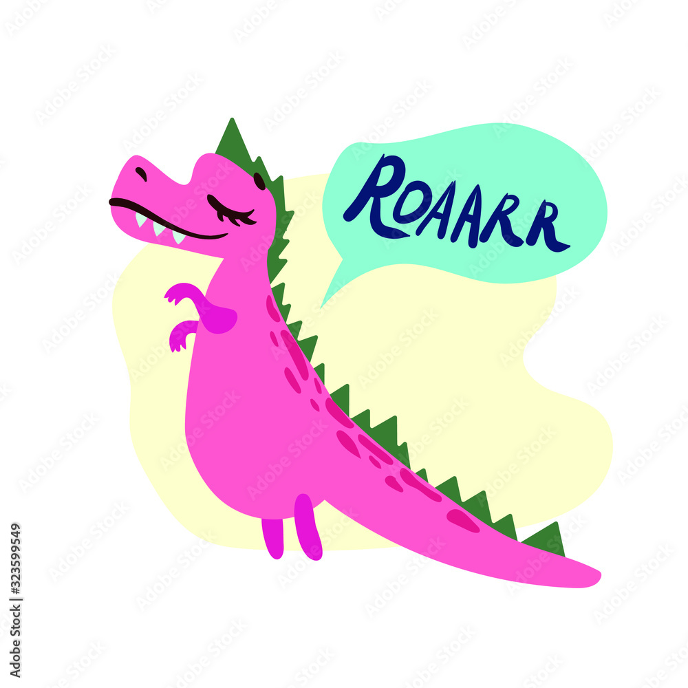 Naklejka premium funny bright dinosaurs baby pattern