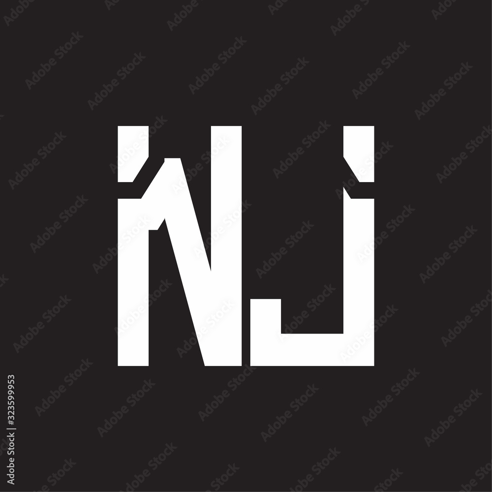 Fototapeta premium NJ Logo with squere shape design template