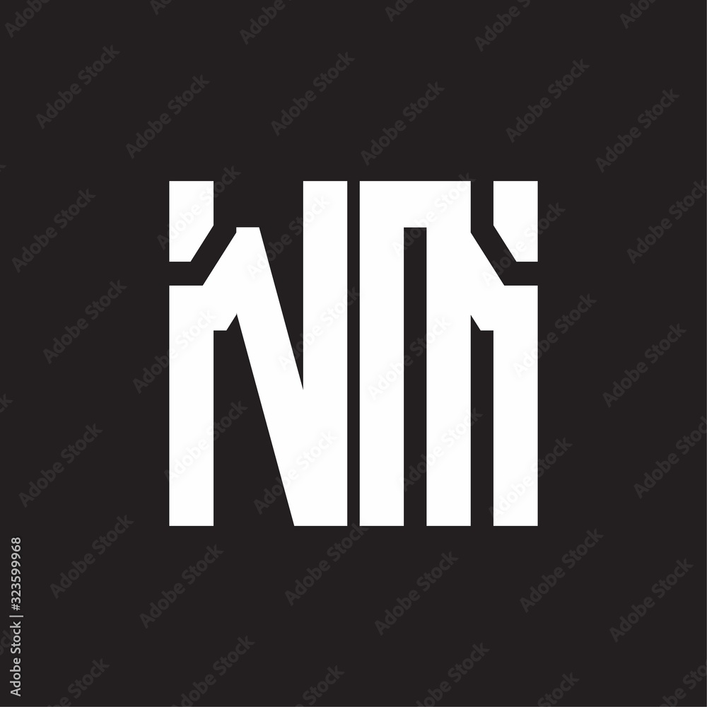 NM Logo with squere shape design template NM Logo with squere shape design template