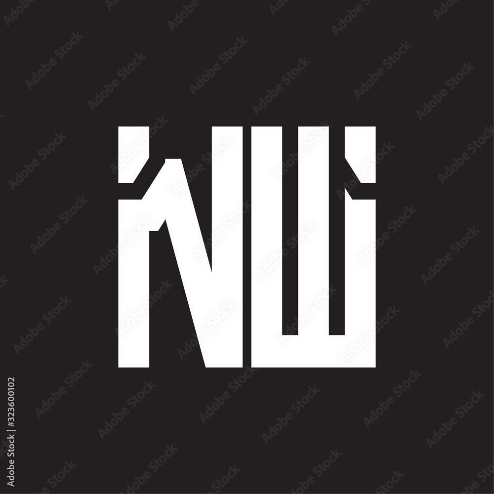 NW Logo with squere shape design template NW Logo with squere shape design template