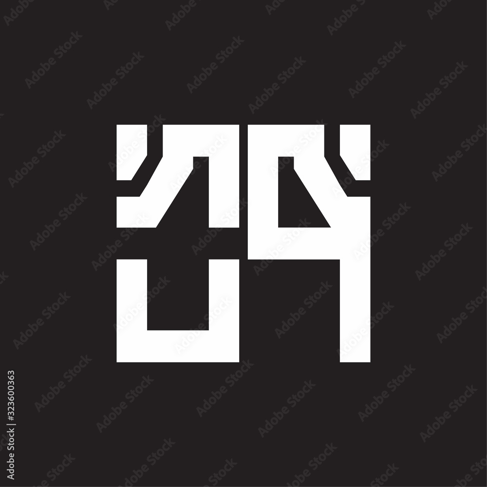 OP Logo with squere shape design template OP Logo with squere shape design template