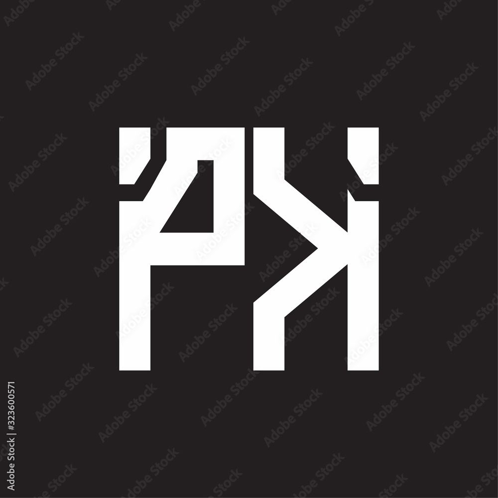 PK Logo with squere shape design template
