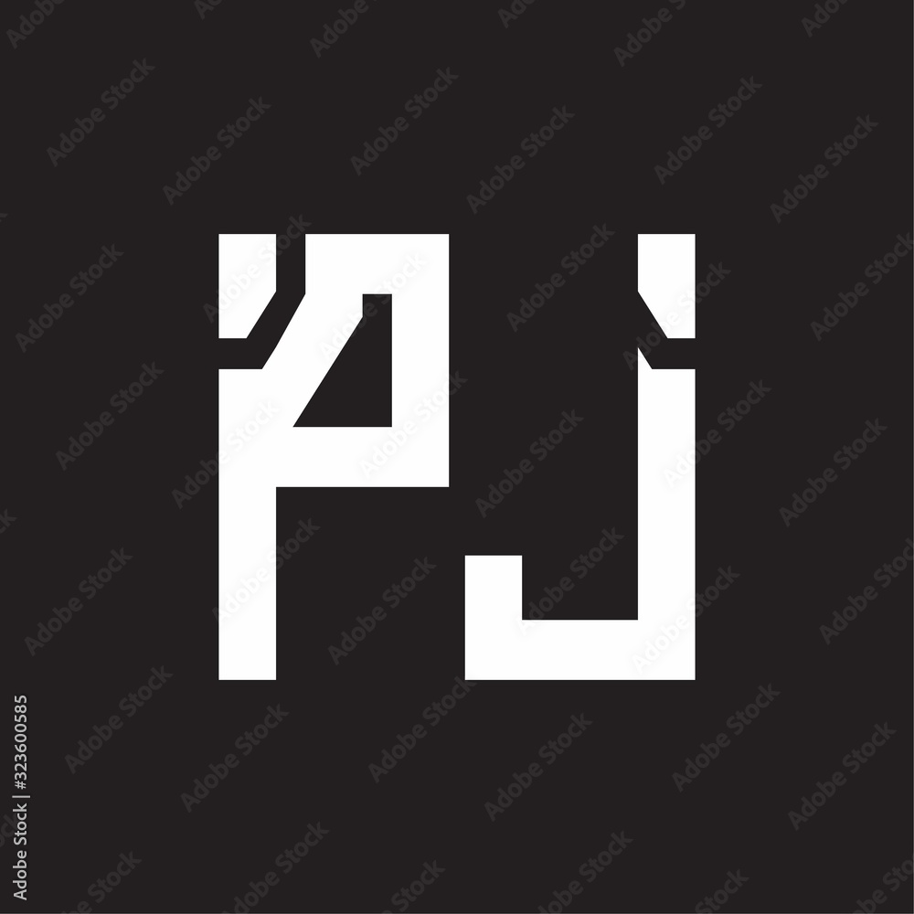 PJ Logo with squere shape design template PJ Logo with squere shape design template