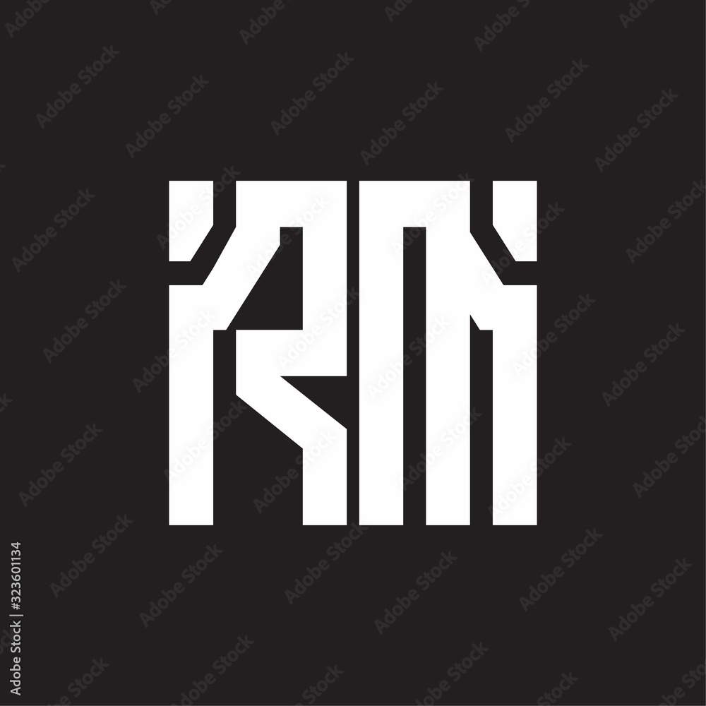 RM Logo with squere shape design template RM Logo with squere shape design template
