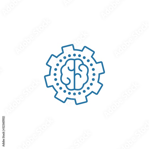 Knowledge and gear. Apply knowledge in practice. Vector linear icon.