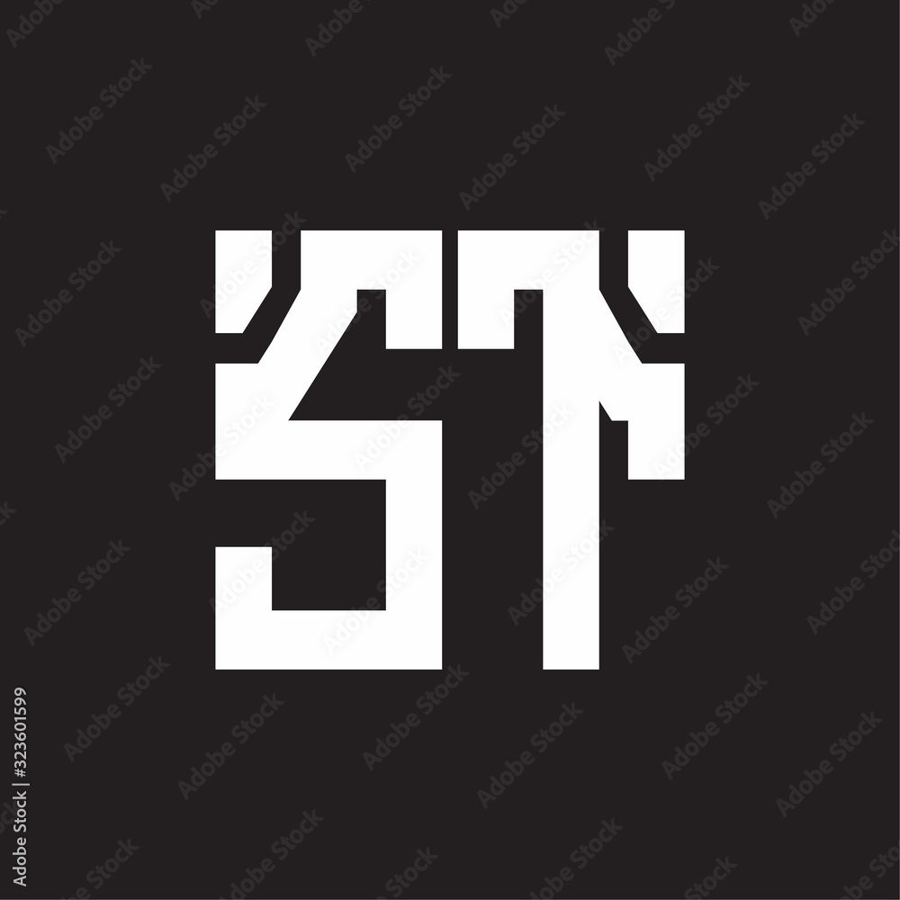 ST Logo with squere shape design template ST Logo with squere shape design template