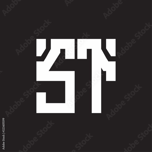 ST Logo with squere shape design template