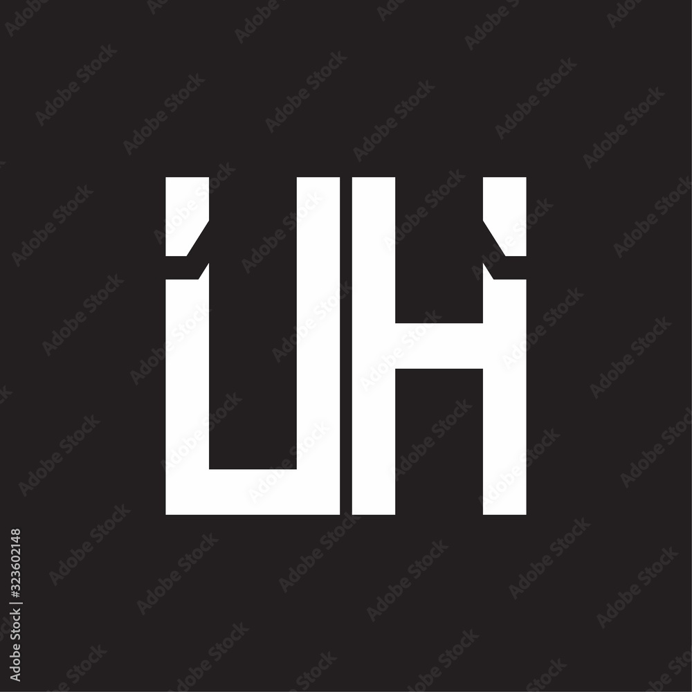 UH Logo with squere shape design template UH Logo with squere shape design template