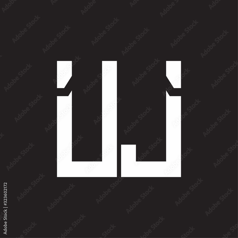 UJ Logo with squere shape design template UJ Logo with squere shape design template