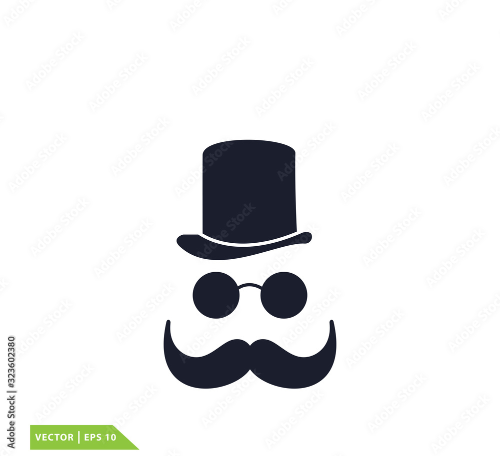 Mustache icon vector logo template