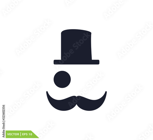 Mustache icon vector logo template
