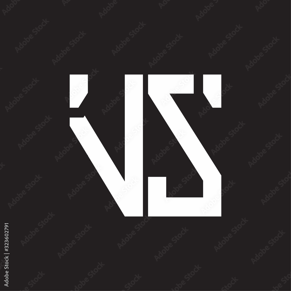 VS Logo with squere shape design template VS Logo with squere shape design template