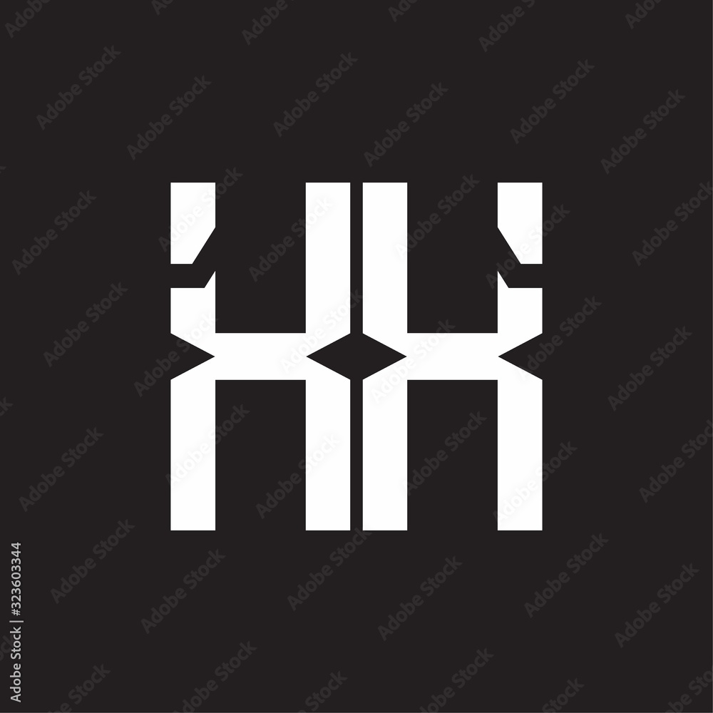 XX Logo with squere shape design template XX Logo with squere shape design template