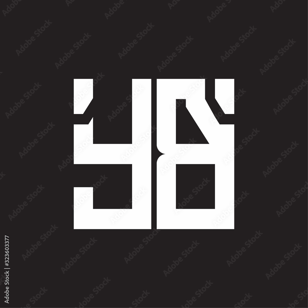 YB Logo with squere shape design template YB Logo with squere shape design template