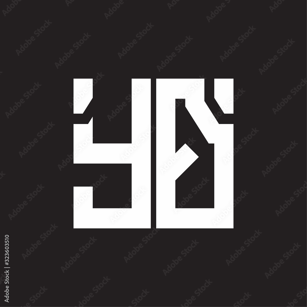 YQ Logo with squere shape design template YQ Logo with squere shape design template