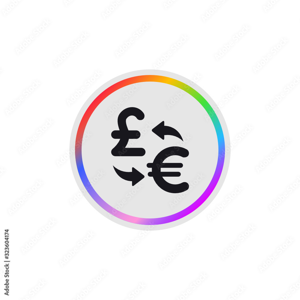 Exchange Pound to Euro - Modern App Button Exchange Pound to Euro - Modern App Button