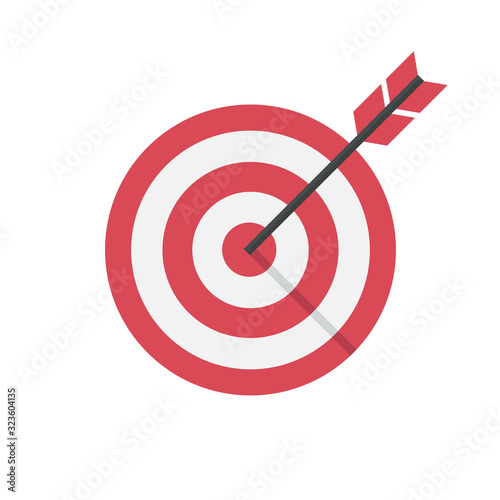 target goal with arrow isolated on white background icon symbol flat vector illustration photo