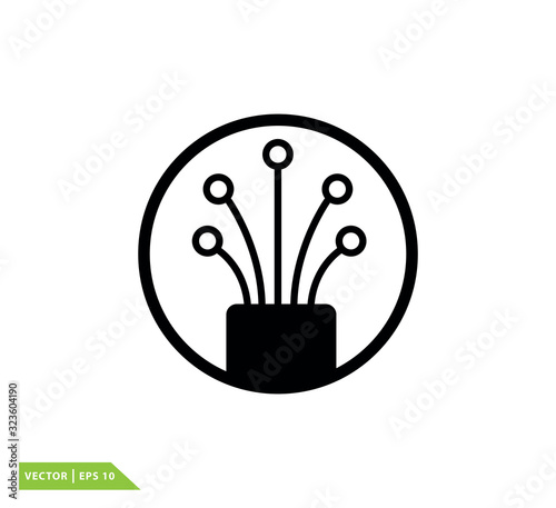 Fiber optic cable icon vector design template