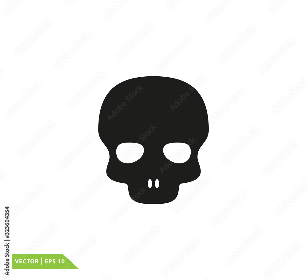 Pirate skull icon vector logo template