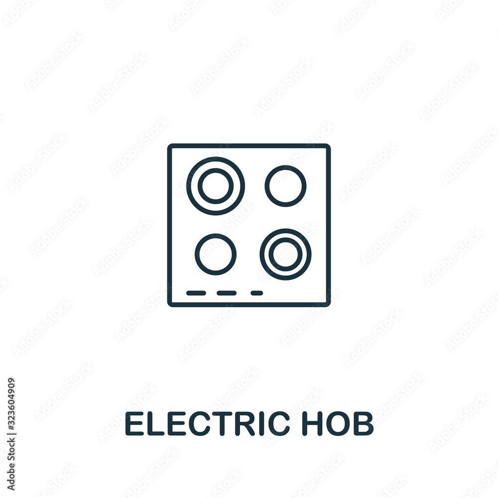 Electric Hob icon from household collection. Simple line Electric Hob icon for templates, web design and infographics