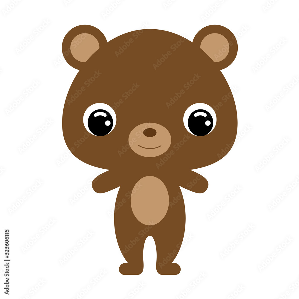 Naklejka premium Cute baby bear. Forest animal. Flat vector stock illustration on white background