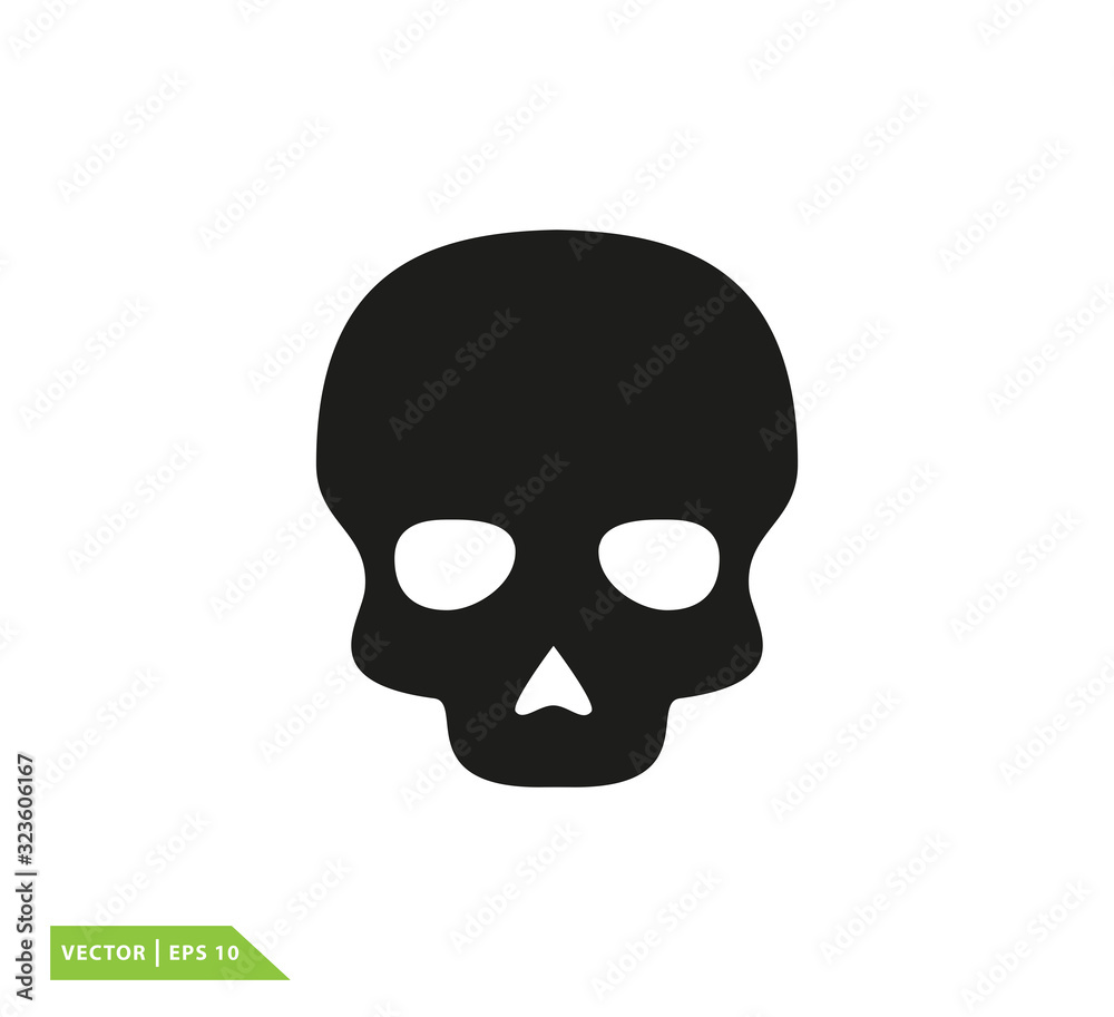 Pirate skull icon vector logo design template