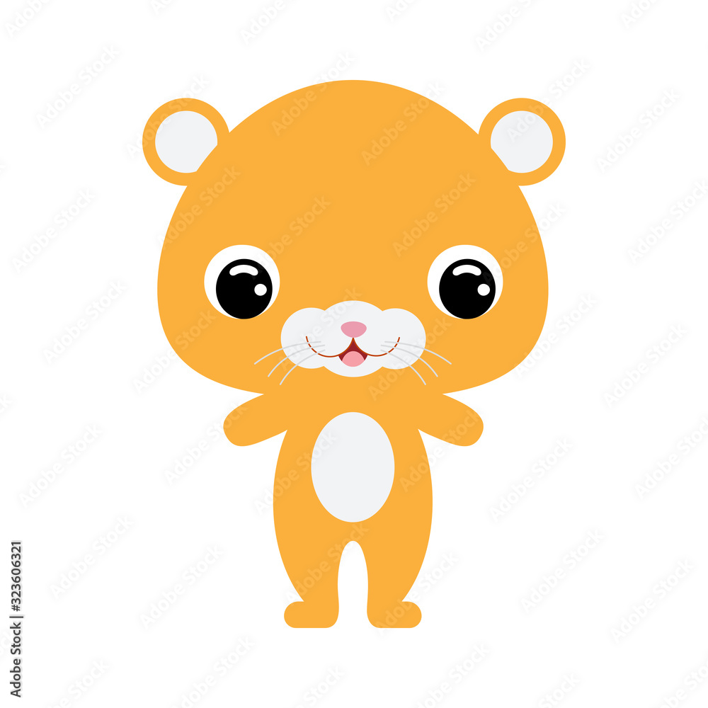 Cute baby hamster. Flat vector stock illustration on white background