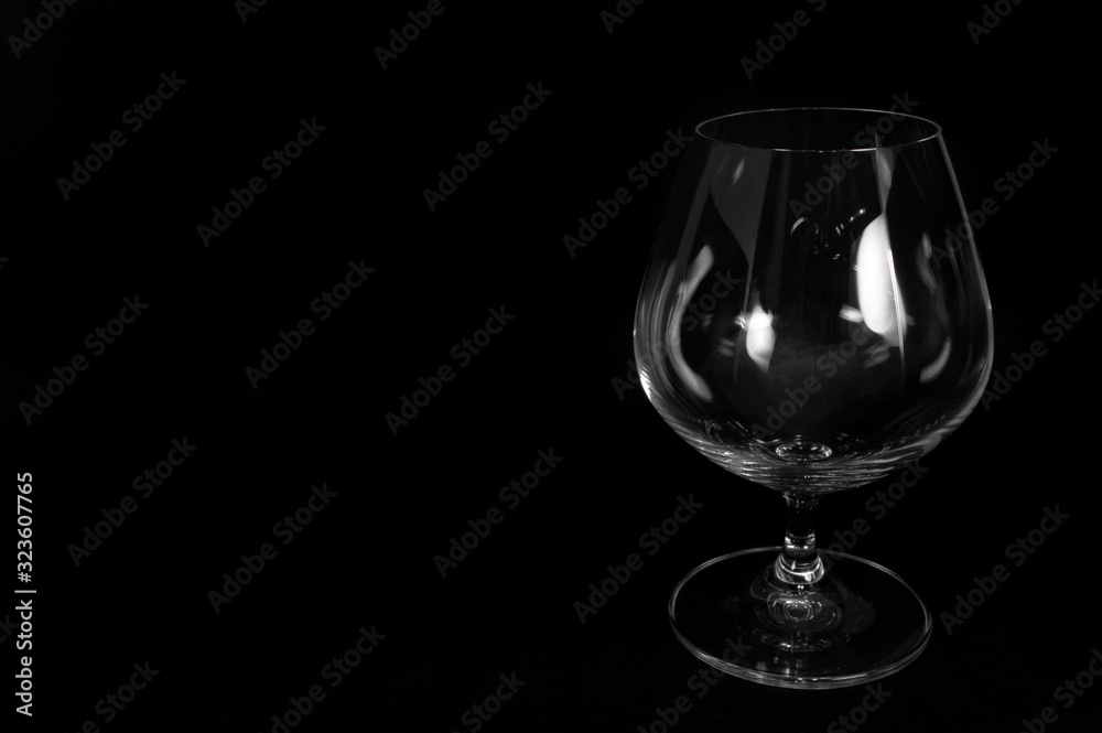 Empty glass for brandy, whiskey or bourbon Empty glass for brandy, whiskey or bourbon