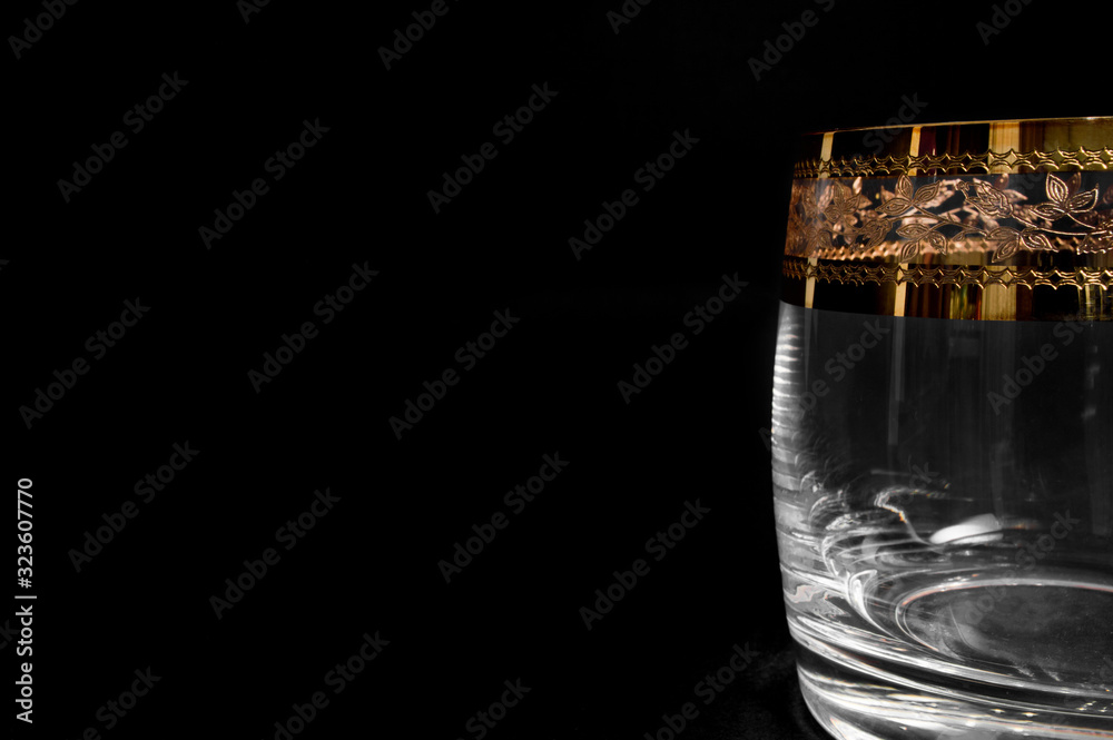 Empty glass for whiskey, brandy or bourbon Empty glass for whiskey, brandy or bourbon