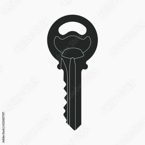 Vector Key icon on white ba...