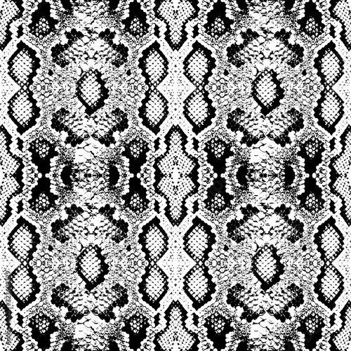 Snake skin scales texture. Seamless pattern black isolated on white background. simple ornament, fashion print and trend of the season Can be used for Gift wrap, fabrics, wallpapers. Vector