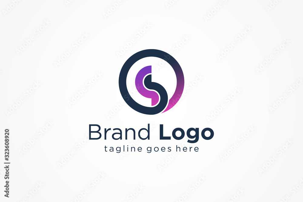 Abstract Circular Letter S or OS Logo. Flat Vector Logo Design Template Element Abstract Circular Letter S or OS Logo. Flat Vector Logo Design Template Element