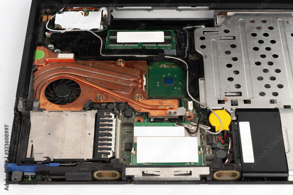 Replacement laptop CPU fan with heat sink, removed keyboard and touchpad Replacement laptop CPU fan with heat sink, removed keyboard and touchpad
