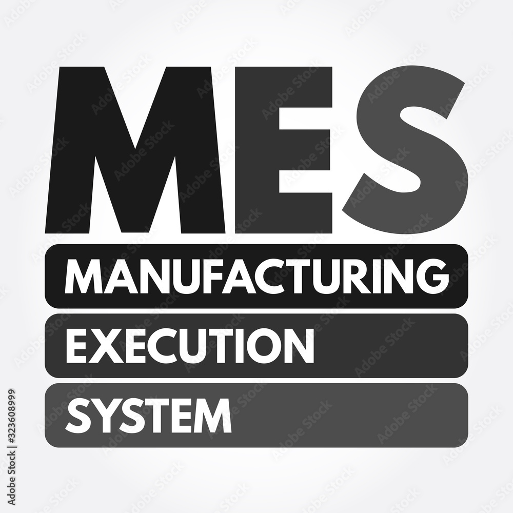 Obraz premium MES - Manufacturing Execution System acronym, business concept background