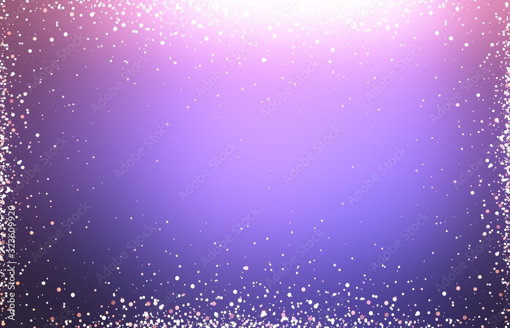 Obraz premium Glitter frame on purple blur background. Holiday empty template.