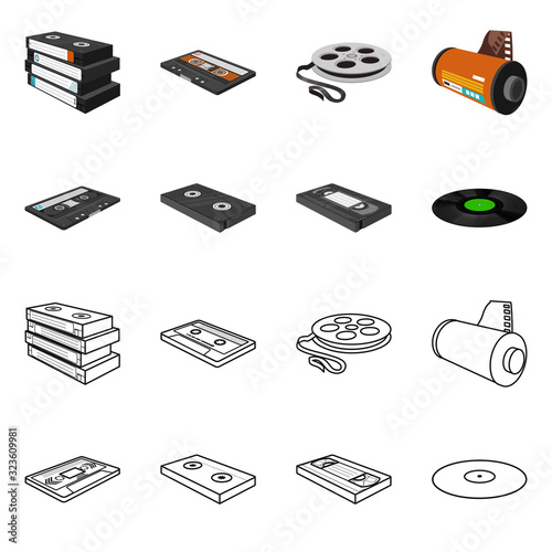 Vector illustration of equipment and device symbol. Set of equipment and player stock symbol for web.
