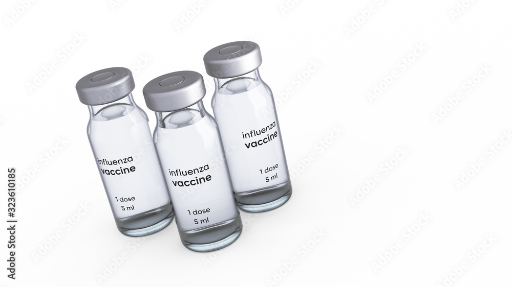 3D illustration of medical ampoules, isolated on white 3D illustration of medical ampoules, isolated on white