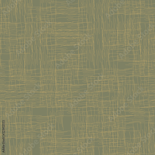 Green linen canvas texture seamless vector pattern. Minimal surface print design. Rough uneven fabric. Great for backgrounds.