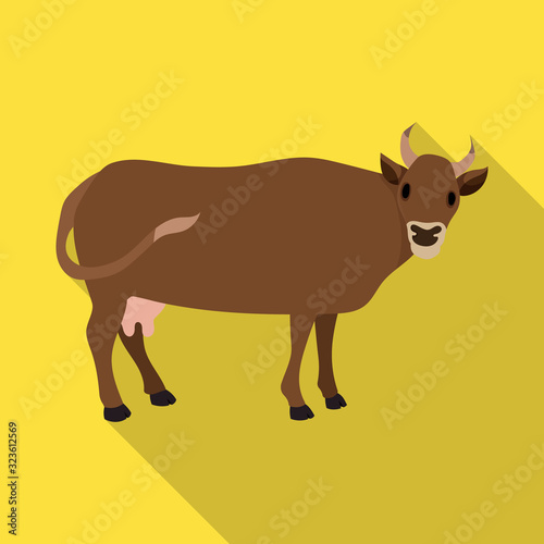Cow vector icon.Flat vector icon isolated on white background cow.