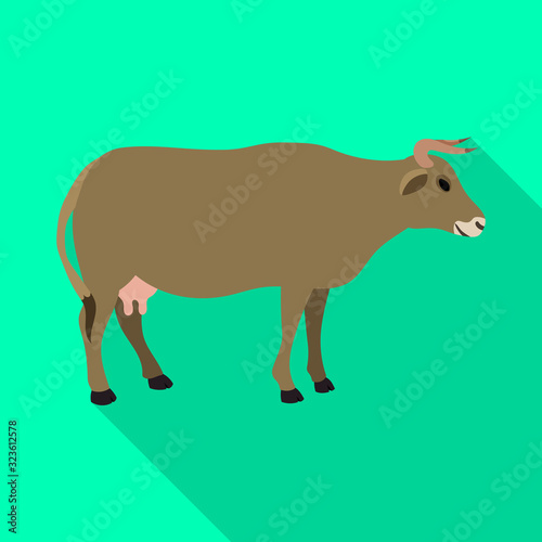 Cow vector icon.Flat vector icon isolated on white background cow.
