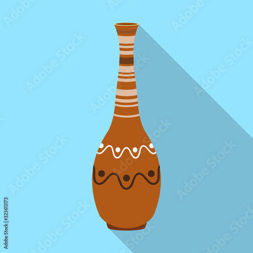 Flower vase vector icon.Flat vector icon isolated on white background flower vase .