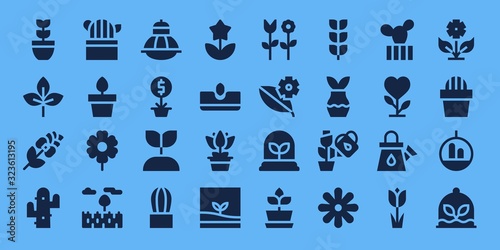 Modern Simple Set of flora Vector filled Icons
