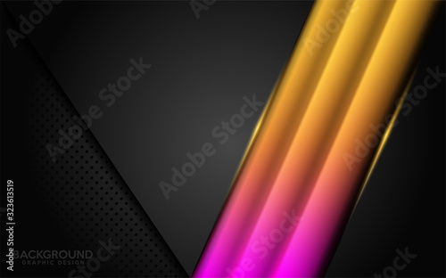 Modern dark background combine with glowing yellow and pink lines.