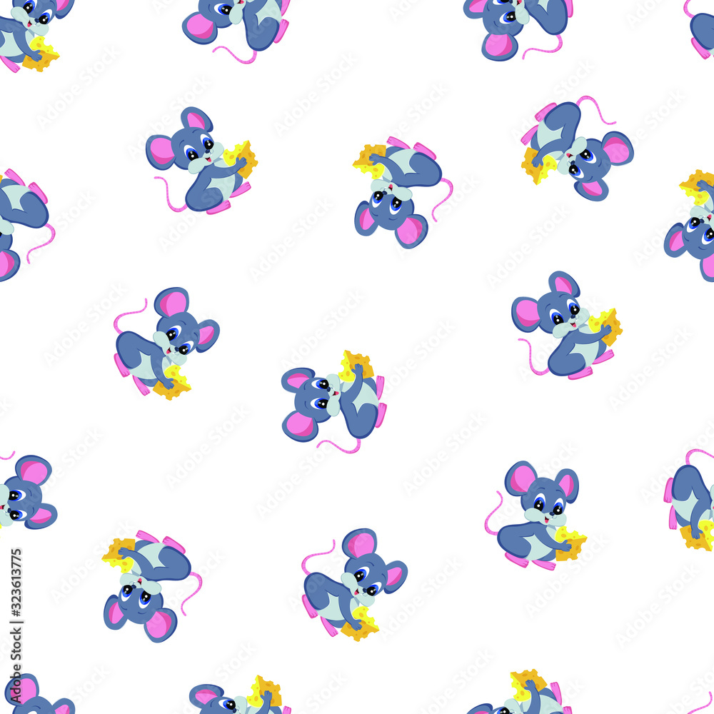 Seamless pattern with wild mouse, baby wallpaper Seamless pattern with wild mouse, baby wallpaper