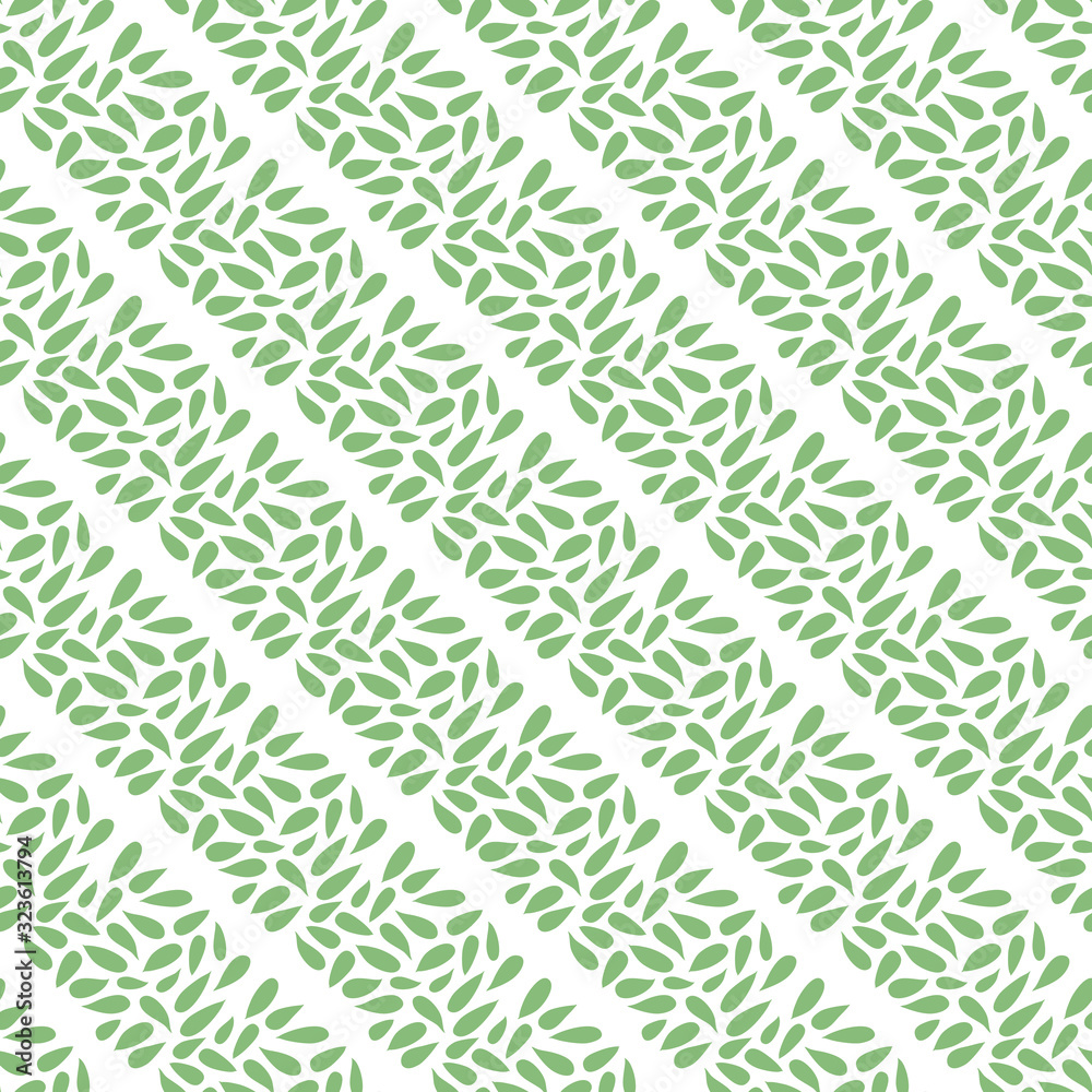 Vector seamless flat pattern with diagonal stripes of small leaves. Vector seamless flat pattern with diagonal stripes of small leaves.