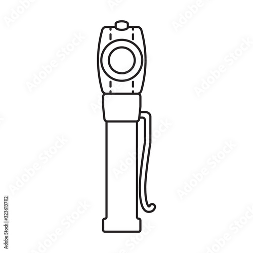 Flashlight vector icon.Outline,line vector icon isolated on white background flashlight .